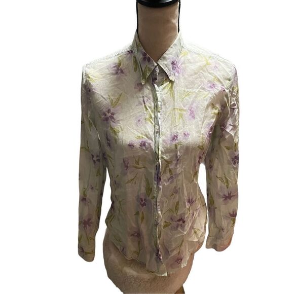 The Limited Tops - The Limited Floral Button down shirt with collar